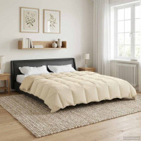 Produktbild för Vinter Täcke Quiltad Kräm 200 x 200 cm Mikrofiber