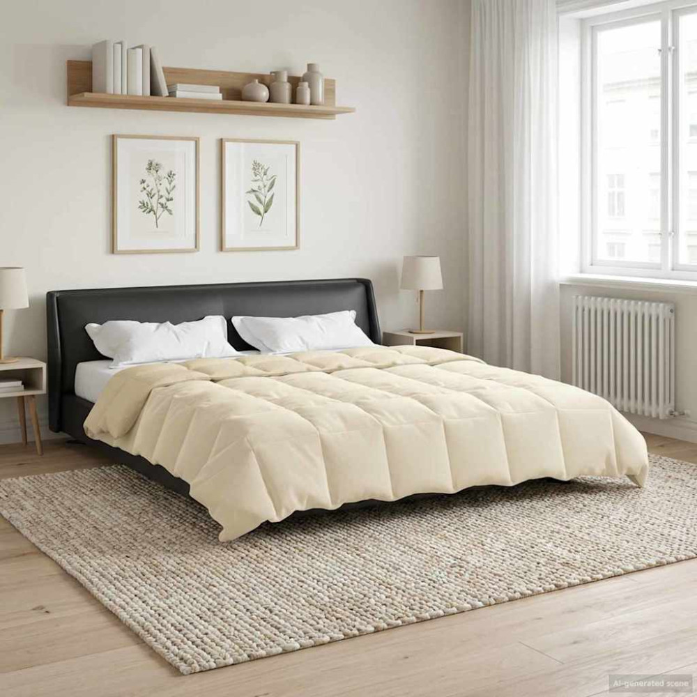 Produktbild för Vinter Täcke Quiltad Kräm 200 x 240 cm Mikrofiber