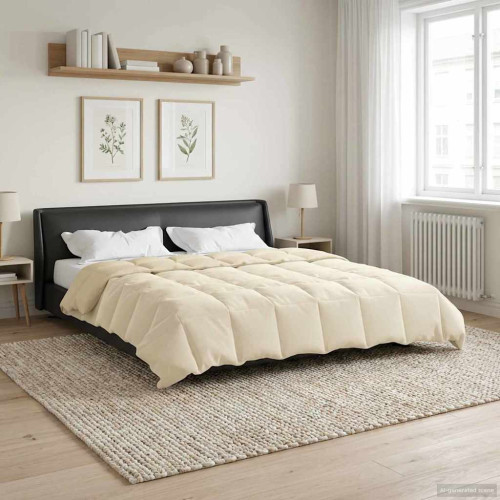 vidaXL Vinter Täcke Quiltad Kräm 200 x 240 cm Mikrofiber