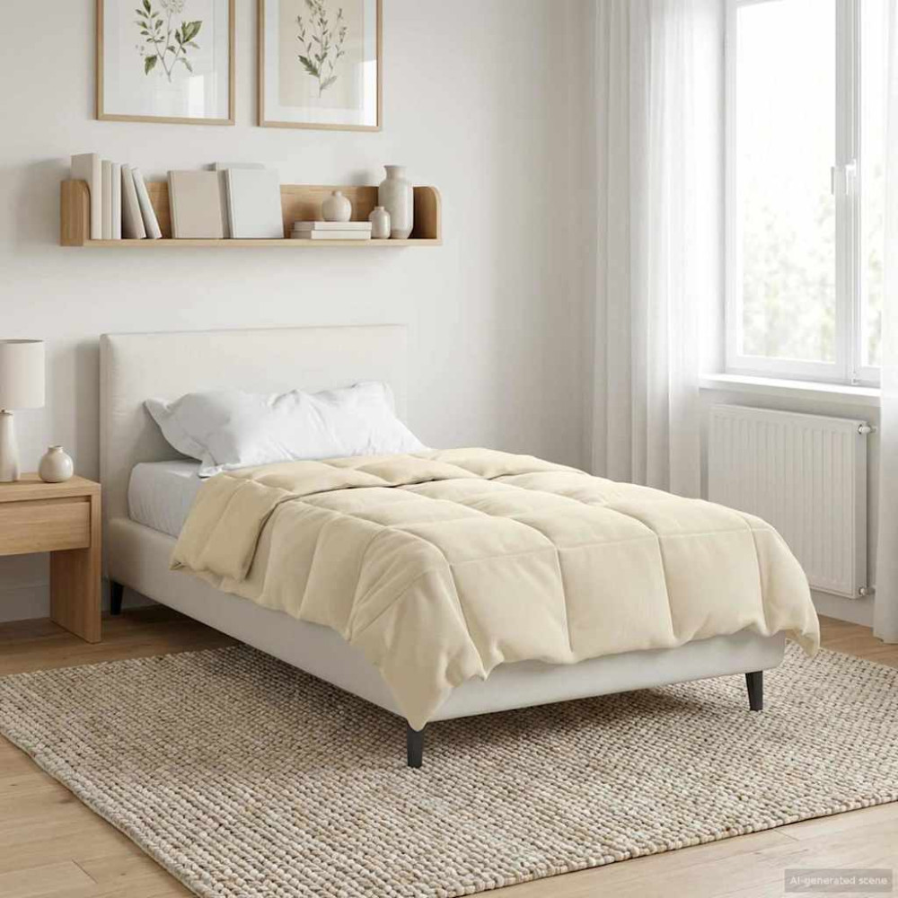 Produktbild för Vinter Täcke Quiltad Kräm 135 x 220 cm Mikrofiber