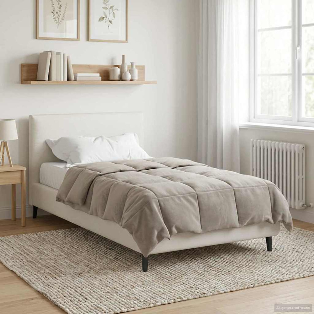 Produktbild för Vinter Täcke Quiltad Kräm 140 x 220 cm Mikrofiber