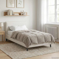 Produktbild för Vinter Täcke Quiltad Kräm 140 x 220 cm Mikrofiber