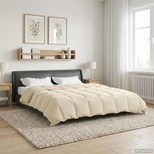 vidaXL Vinter Täcke Quiltad Kräm 200 x 220 cm Mikrofiber