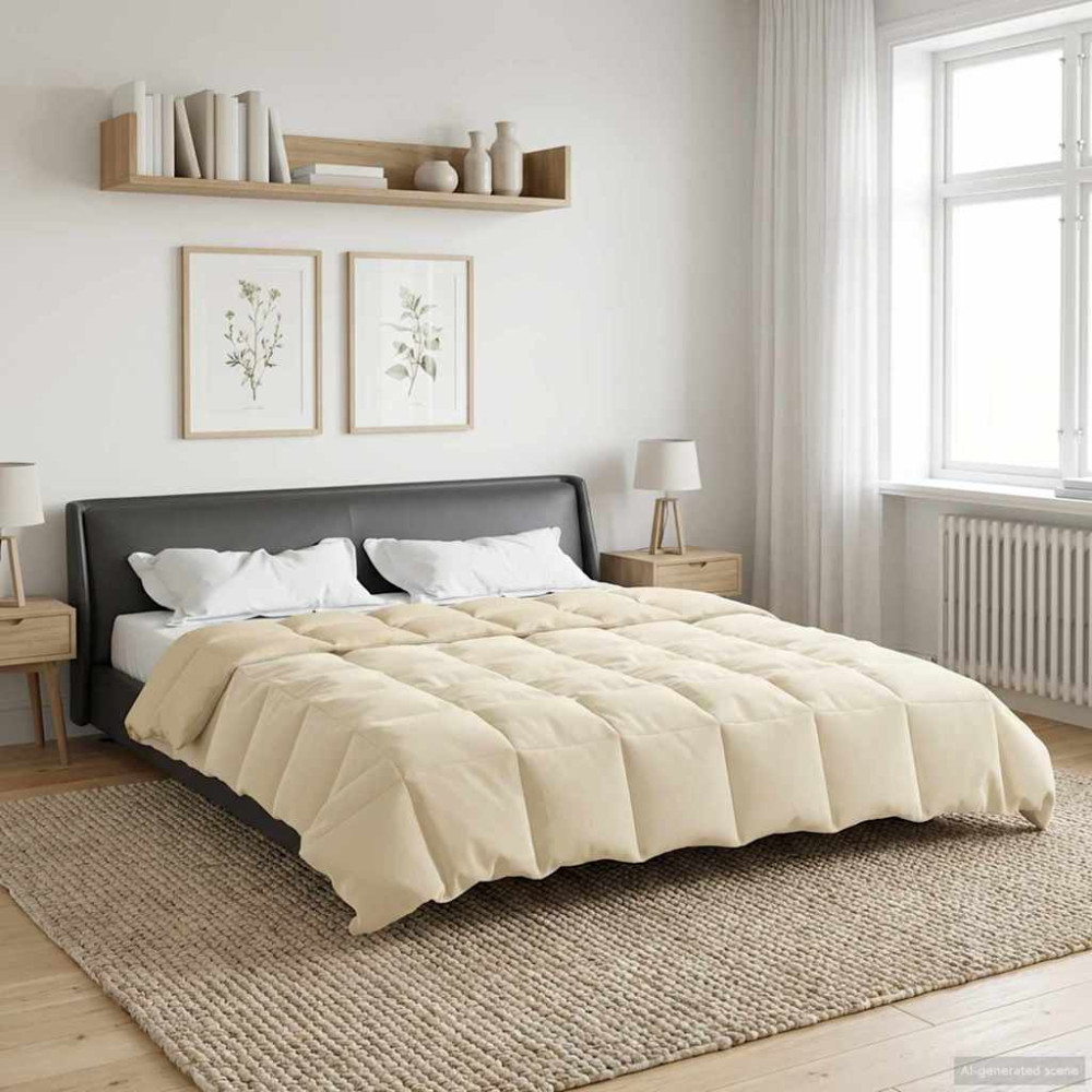 Produktbild för Vinter Täcke Quiltad Kräm 220 x 240 cm Mikrofiber