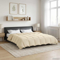 Produktbild för Vinter Täcke Quiltad Kräm 240 x 260 cm Mikrofiber