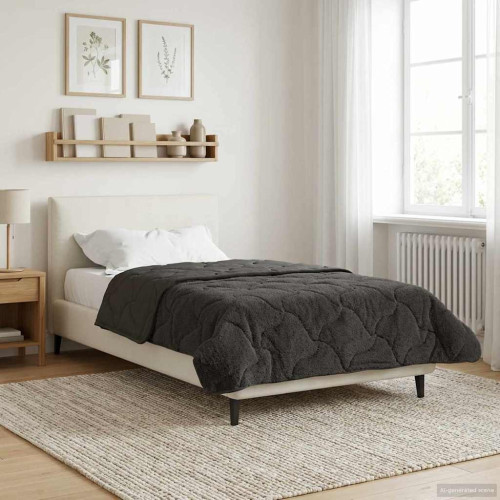 vidaXL Sommar Duvet Antracit 155 x 200 cm Mikrofiber och Teddyfleece