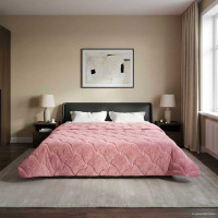 Produktbild för Sommar Duvet Rosa 200 x 240 cm Mikrofiber och Teddyfleece