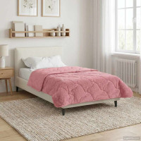 Produktbild för Sommar Duvet Rosa 140 x 220 cm Mikrofiber och Teddyfleece