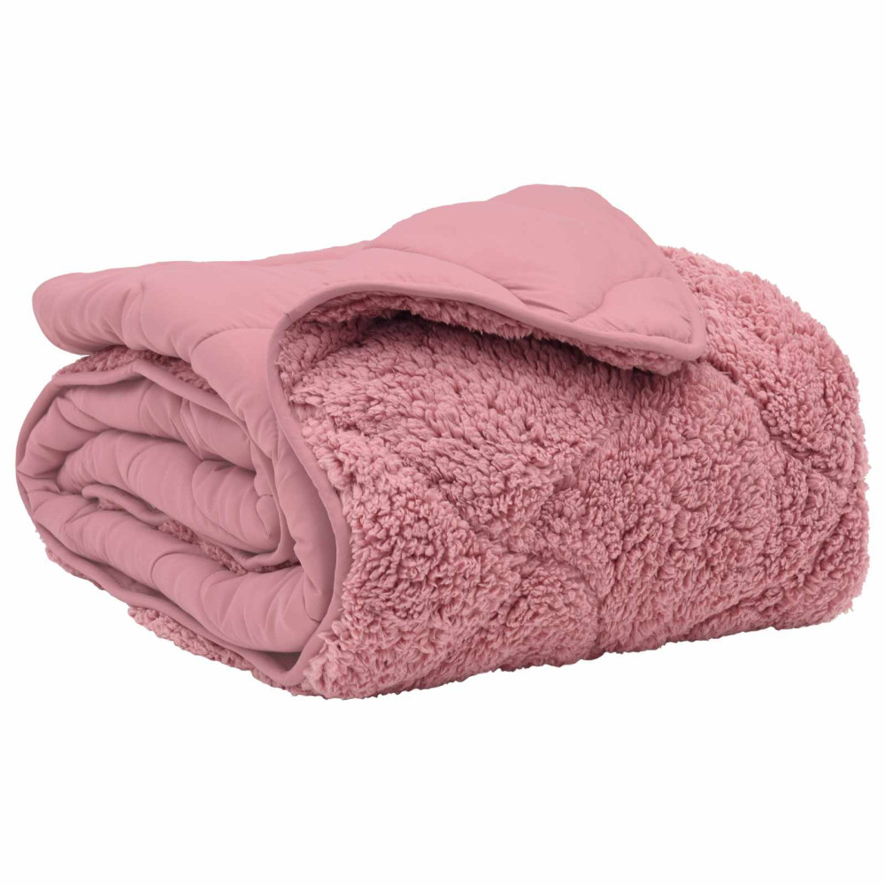 Produktbild för Sommar Duvet Rosa 220 x 260 cm Mikrofiber och Teddyfleece