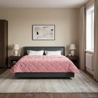 Produktbild för Sommar Duvet Rosa 240 x 260 cm Mikrofiber och Teddyfleece