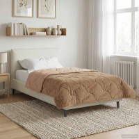 Produktbild för Sommar Duvet Taupe 155 x 200 cm Mikrofiber och Teddyfleece