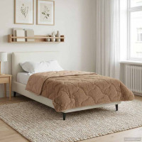Produktbild för Sommar Duvet Taupe 135 x 220 cm Mikrofiber och Teddyfleece