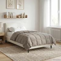 Produktbild för Sommar Duvet Taupe 155 x 220 cm Mikrofiber och Teddyfleece