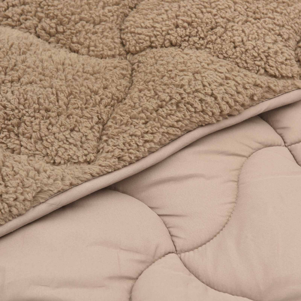Produktbild för Sommar Duvet Taupe 155 x 220 cm Mikrofiber och Teddyfleece