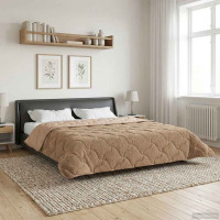 Produktbild för Sommar Duvet Taupe 220 x 260 cm Mikrofiber och Teddyfleece
