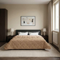 Produktbild för Sommar Duvet Taupe 240 x 260 cm Mikrofiber och Teddyfleece