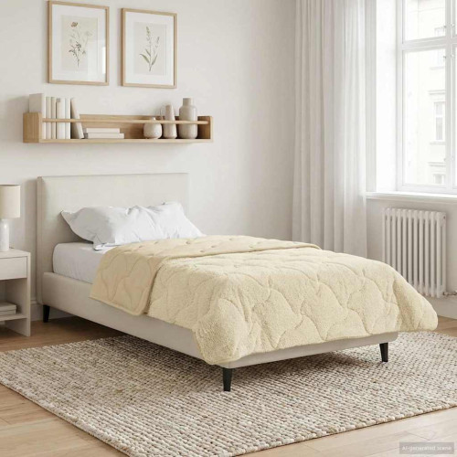 vidaXL Sommar Duvet Kräm 135 x 220 cm Mikrofiber och Teddyfleece