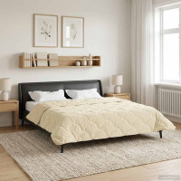 Produktbild för Sommar Duvet Kräm 200 x 220 cm Mikrofiber och Teddyfleece