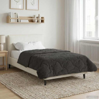 Produktbild för Full Års-Duvet Quiltad Antracit 155 x 200 cm