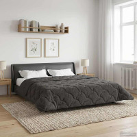 Produktbild för Full Års-Duvet Quiltad Antracit 200 x 200 cm