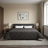 Produktbild för Full Års-Duvet Quiltad Antracit 220 x 240 cm