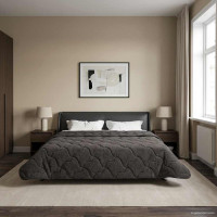Produktbild för Full Års-Duvet Quiltad Antracit 240 x 260 cm