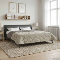 Produktbild för Full Års-Duvet Ljusgrå 200 x 240 cm Mikrofiber och Teddyfleece