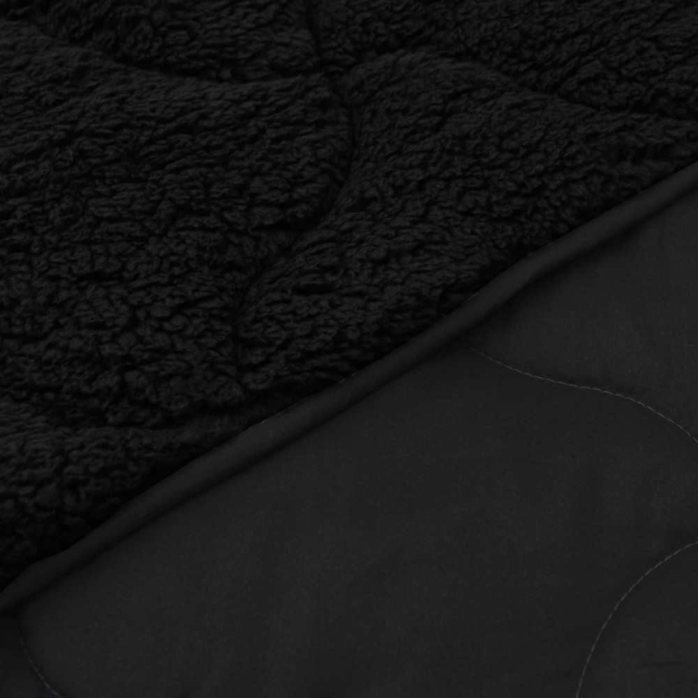 Produktbild för Full Års-Duvet Svart 135 x 200 cm Mikrofiber och Teddyfleece