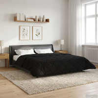 Produktbild för Full Års-Duvet Svart 200 x 200 cm Mikrofiber och Teddyfleece