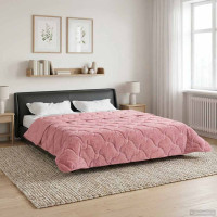 Produktbild för Full Års-Duvet Rosa 240 x 260 cm Mikrofiber och Teddyfleece