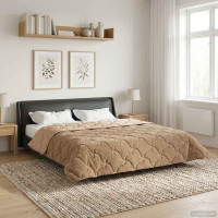 Produktbild för Full Års-Duvet Taupe 200 x 200 cm Mikrofiber och Teddyfleece