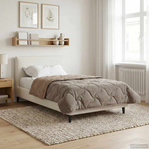vidaXL Full Års-Duvet Taupe 135 x 220 cm Mikrofiber och Teddyfleece