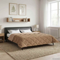 Produktbild för Full Års-Duvet Taupe 200 x 220 cm Mikrofiber och Teddyfleece