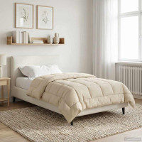 Produktbild för Full Års-Duvet Kräm 155 x 200 cm Mikrofiber och Teddyfleece