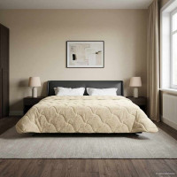 Produktbild för Full Års-Duvet Kräm 220 x 240 cm Mikrofiber och Teddyfleece