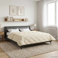 Produktbild för Full Års-Duvet Kräm 220 x 260 cm Mikrofiber och Teddyfleece