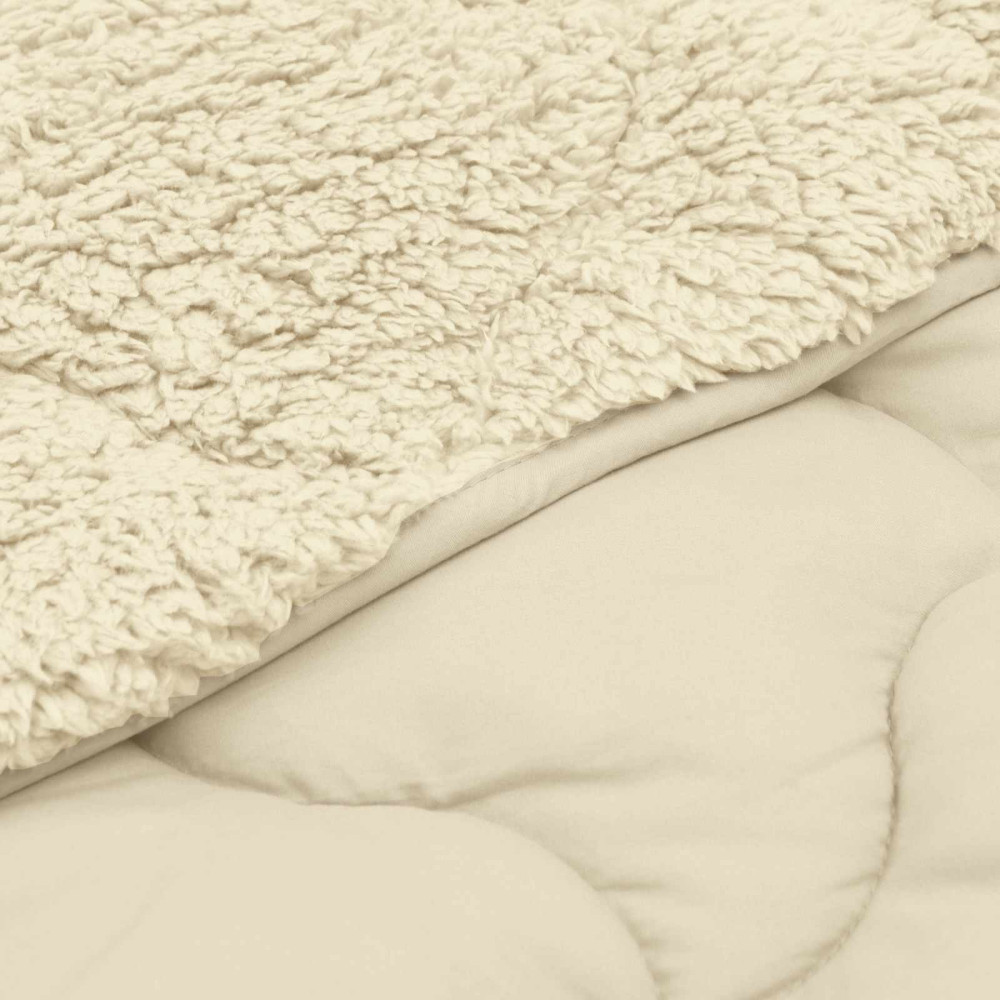 Produktbild för Full Års-Duvet Kräm 240 x 260 cm Mikrofiber och Teddyfleece