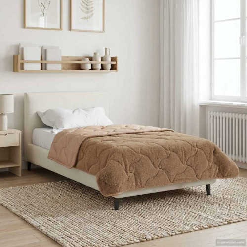 vidaXL Vinter Täcke Taupe 155 x 200 cm Mikrofiber och Teddyfleece