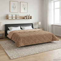 Produktbild för Vinter Täcke Taupe 200 x 240 cm Mikrofiber och Teddyfleece