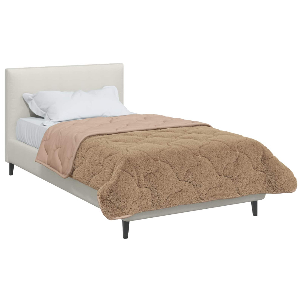 Produktbild för Vinter Täcke Taupe 135 x 220 cm Mikrofiber och Teddyfleece