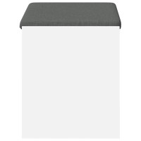 Produktbild för Hallbänk med kudde Vit 63 x 38 x 45 cm Konstruerat Trä och Tyg