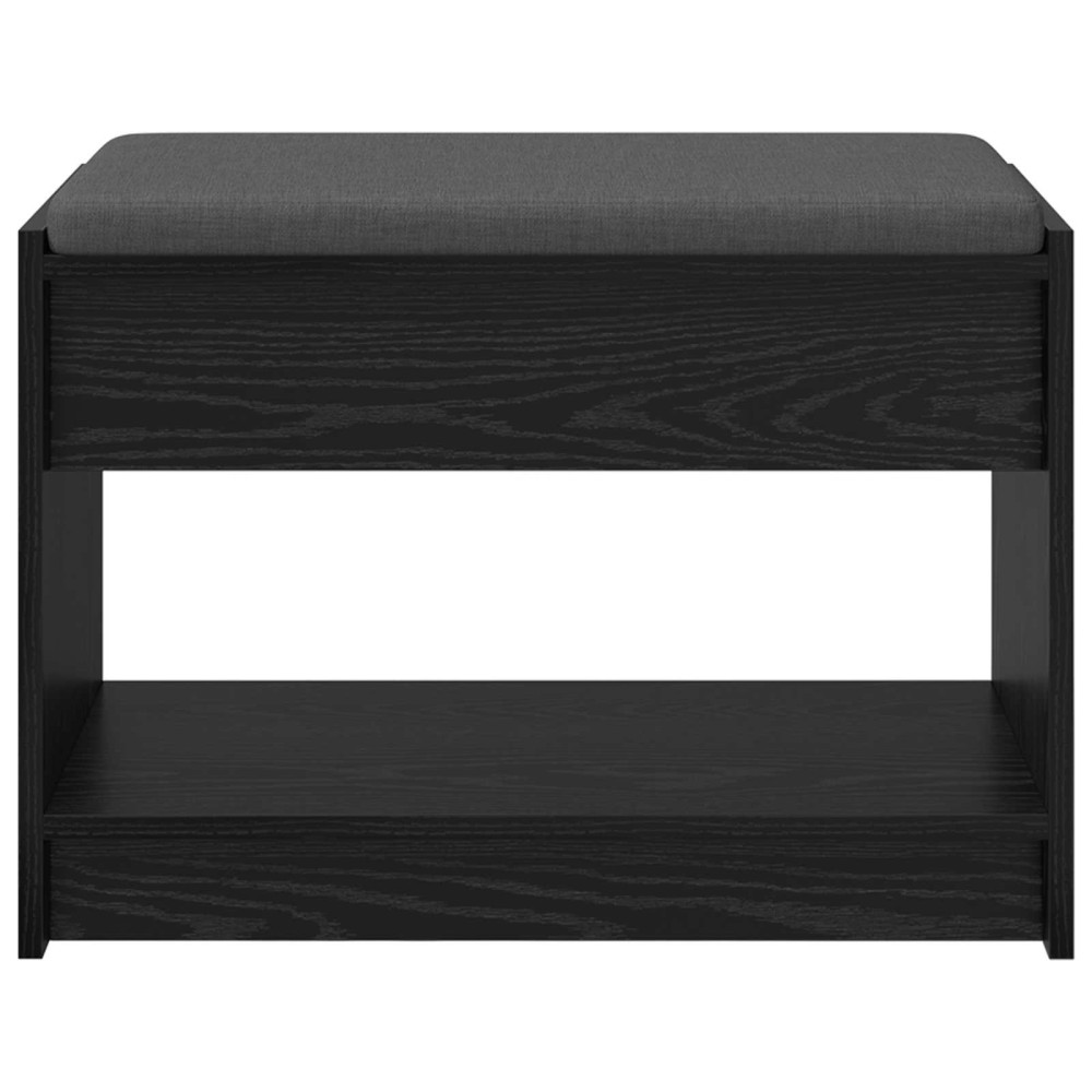 Produktbild för Hallbänk Svart Ek 63 x 38 x 45 cm Konstruerat Trä och Tyg