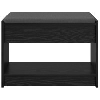 Produktbild för Hallbänk Svart Ek 63 x 38 x 45 cm Konstruerat Trä och Tyg