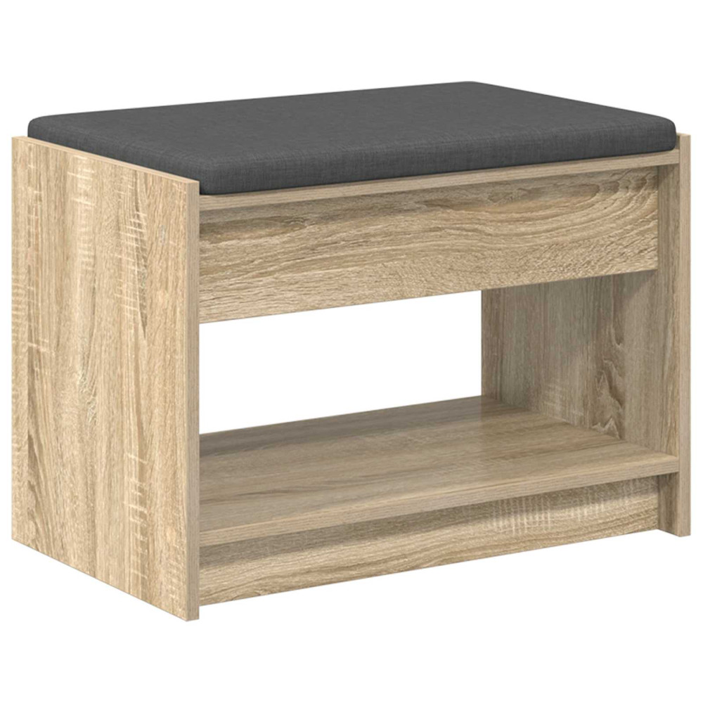 Produktbild för Hallbänk Sonoma-ek 63 x 38 x 45 cm Konstruerat Trä och Tyg