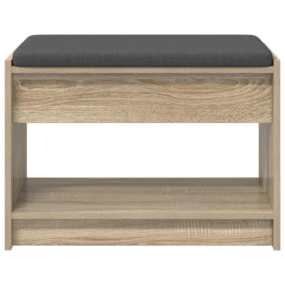 Produktbild för Hallbänk Sonoma-ek 63 x 38 x 45 cm Konstruerat Trä och Tyg