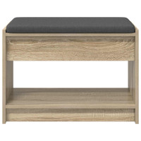 Produktbild för Hallbänk Sonoma-ek 63 x 38 x 45 cm Konstruerat Trä och Tyg