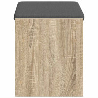 Produktbild för Hallbänk Sonoma-ek 63 x 38 x 45 cm Konstruerat Trä och Tyg