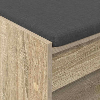 Produktbild för Hallbänk Sonoma-ek 63 x 38 x 45 cm Konstruerat Trä och Tyg