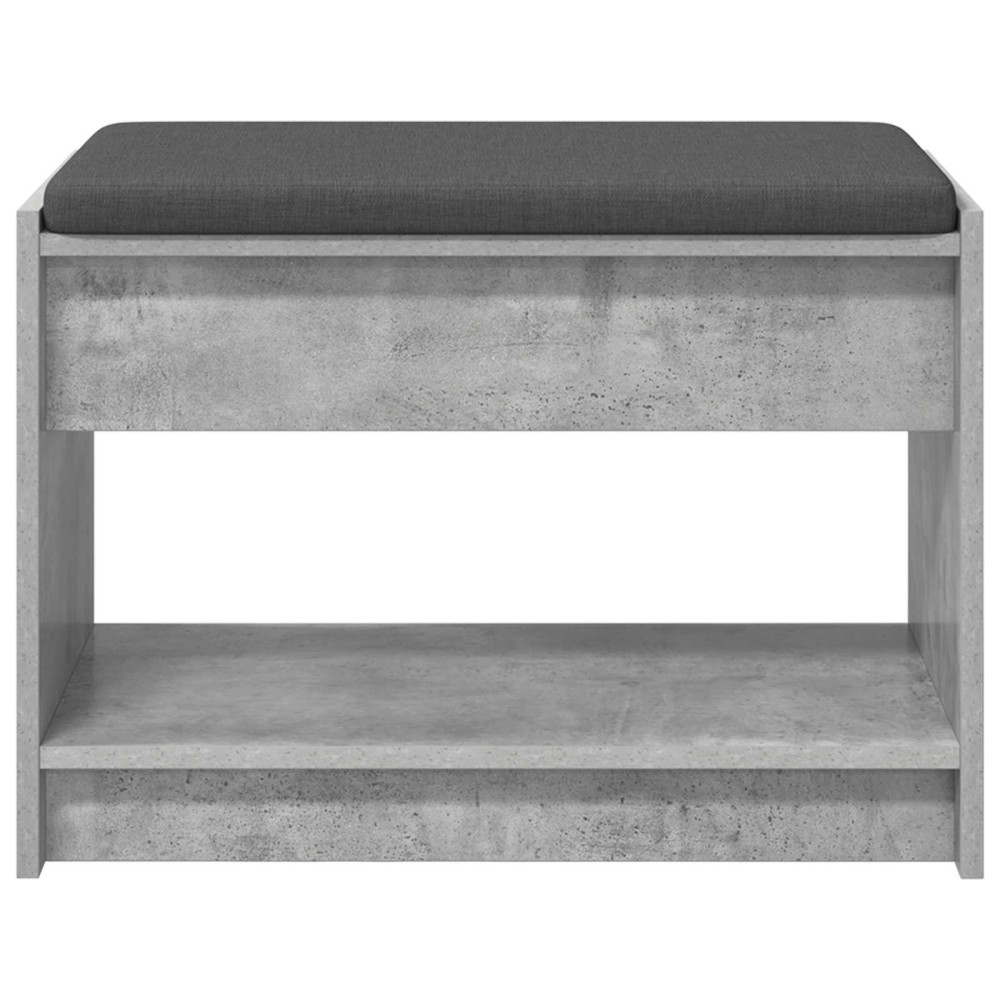 Produktbild för Hallbänk BetongGrå 63 x 38 x 45 cm Konstruerat Trä och Tyg