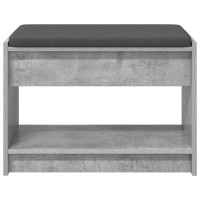 Produktbild för Hallbänk BetongGrå 63 x 38 x 45 cm Konstruerat Trä och Tyg